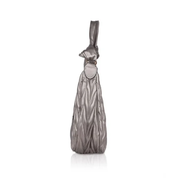 Generic Women's Faux Leather Textured Handbag (Silver Grey) - Image 5