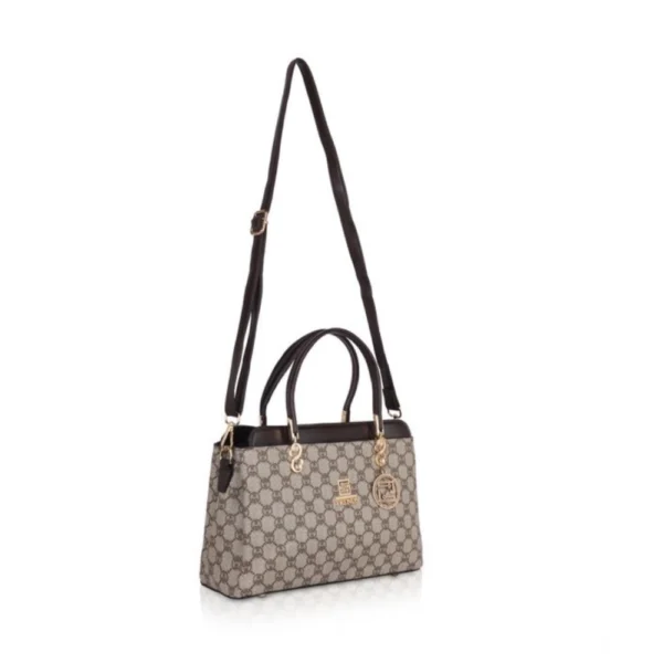 Women's Faux Leather Printed Handbag (Coffee) - Image 2