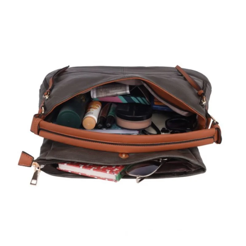 Alternative view of Women's Faux Leather Solid Sling Bag (Green)