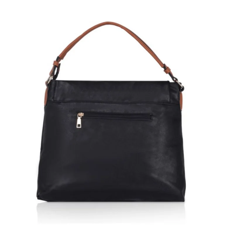 Alternative view of Women's Faux Leather Solid Sling Bag (Black)