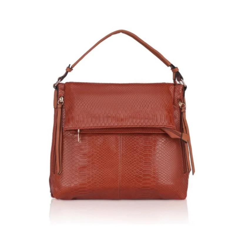 Women's Faux Leather Textured?Sling Bag (Brown )