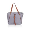 Women's Faux Leather Textured?Tote Bag (Grey)