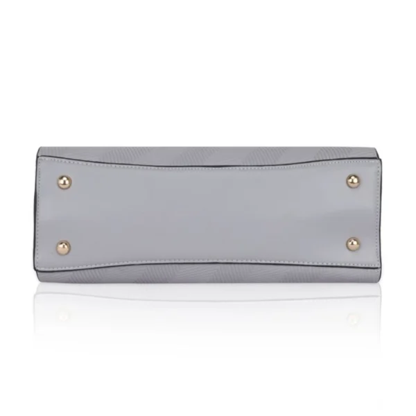 Women's Faux Leather Textured?Adjustable?Long?Belt Handbag (Grey) - Image 3