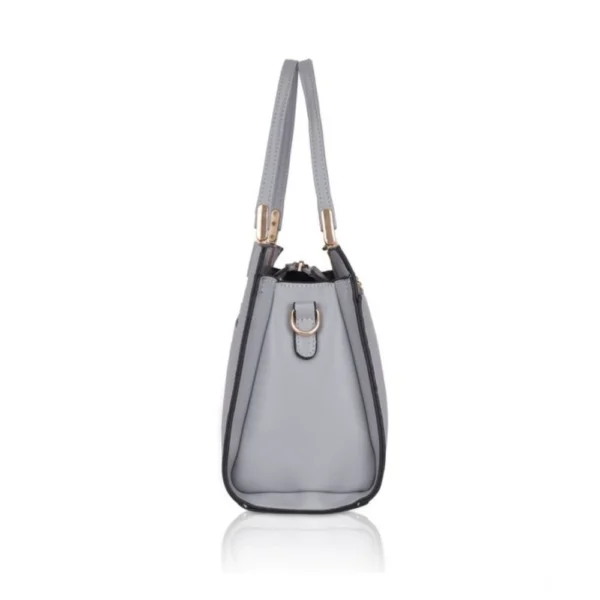 Women's Faux Leather Textured?Adjustable?Long?Belt Handbag (Grey) - Image 4