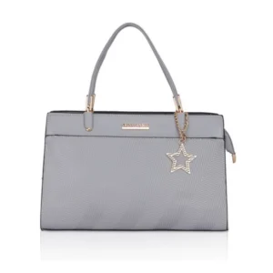 Women's Faux Leather Textured?Adjustable?Long?Belt Handbag (Grey)