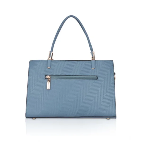 Women's Faux Leather Textured?Adjustable?Long?Belt Handbag (Blue) - Image 4