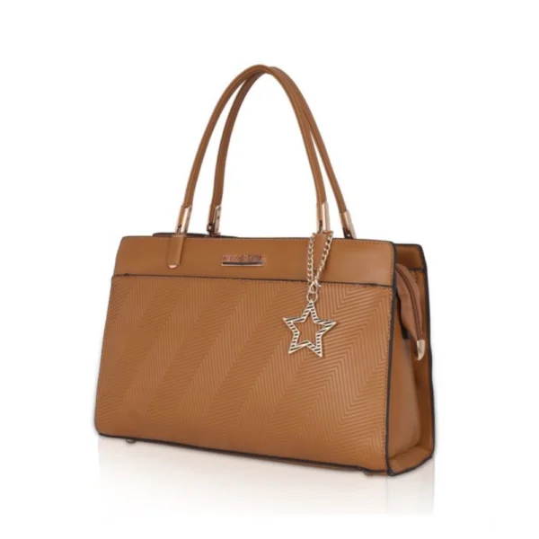 Women's Faux Leather Textured?Adjustable?Long?Belt Handbag (Brown) - Image 6