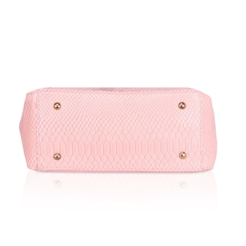 Alternative view of Women's Faux Leather Textured?Tote Bag (Pink)