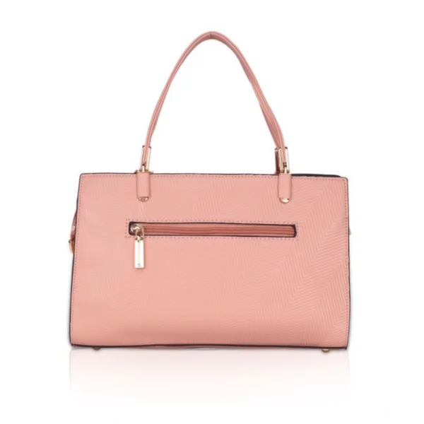 Women's Faux Leather Textured?Adjustable?Long?Belt Handbag (Pink) - Image 4