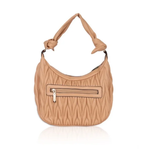 Generic Women's Faux Leather Textured Handbag (Beige) - Image 4
