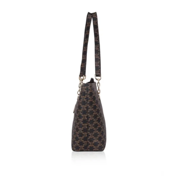 Women's Faux Leather Printed Tote Bag (Brown) - Image 5
