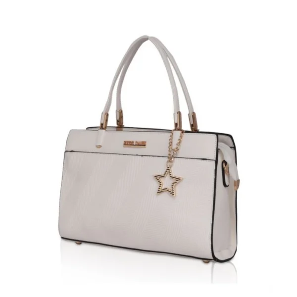 Generic Women's Faux Leather Textured Adjustable Long Belt Handbag (White) - Image 6