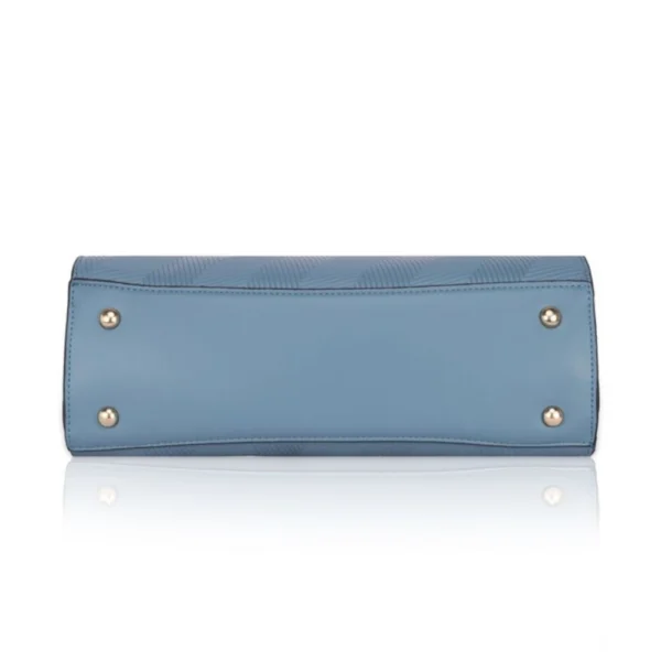 Women's Faux Leather Textured?Adjustable?Long?Belt Handbag (Blue) - Image 3