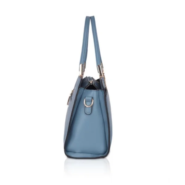 Women's Faux Leather Textured?Adjustable?Long?Belt Handbag (Blue) - Image 5