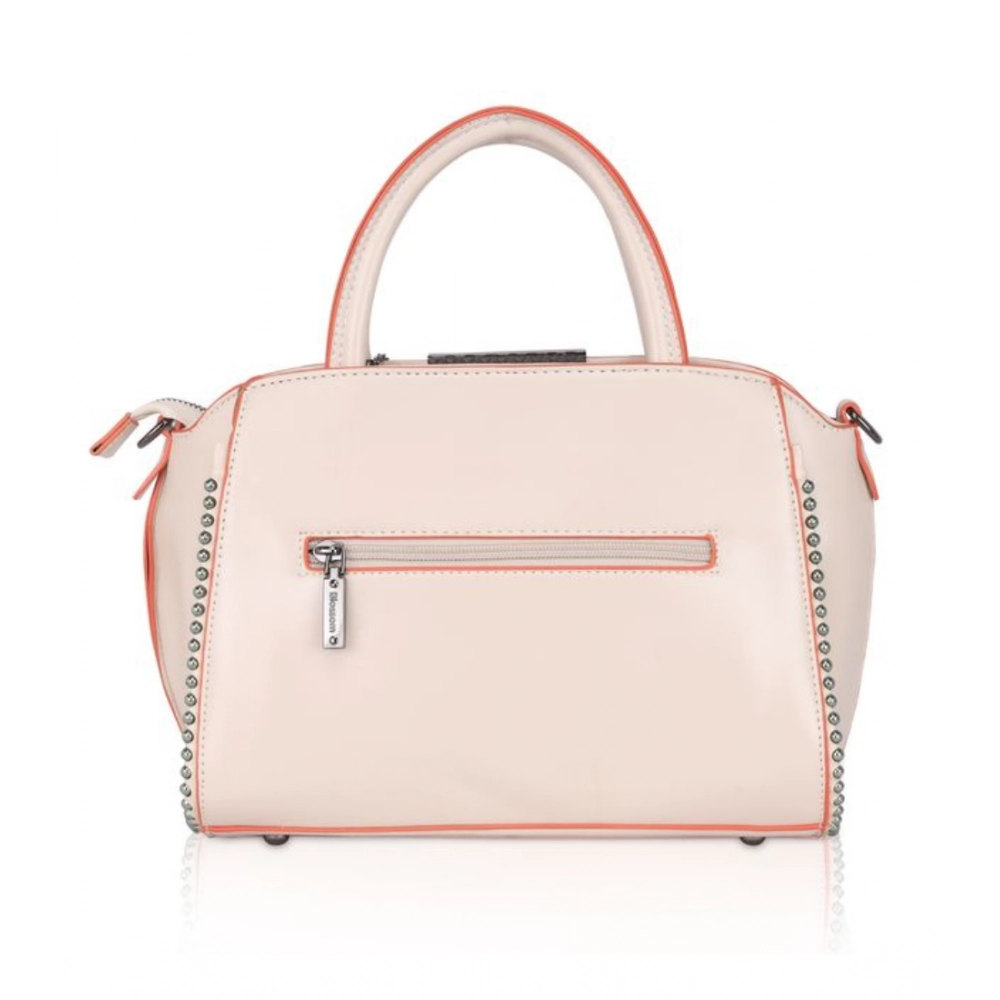 Women's Faux Leather Metal Beads Handbag (Pink) - Image 4