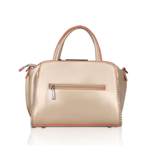 Generic Women's Faux Leather Metal Beads Handbag (Gold) - Image 4
