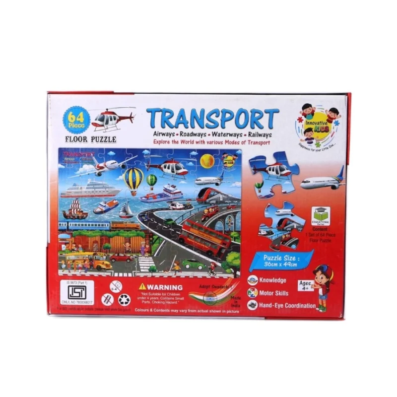Alternative view of 64_Pcs Set Transport Puzzle | Cardboard | Educational Toys | 4+ Years