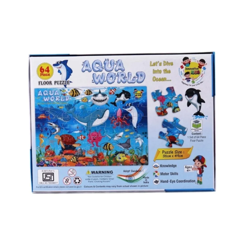 Alternative view of 64_Pcs Set Aqua World Puzzle | Cardboard | Educational Toys | 4+ Years