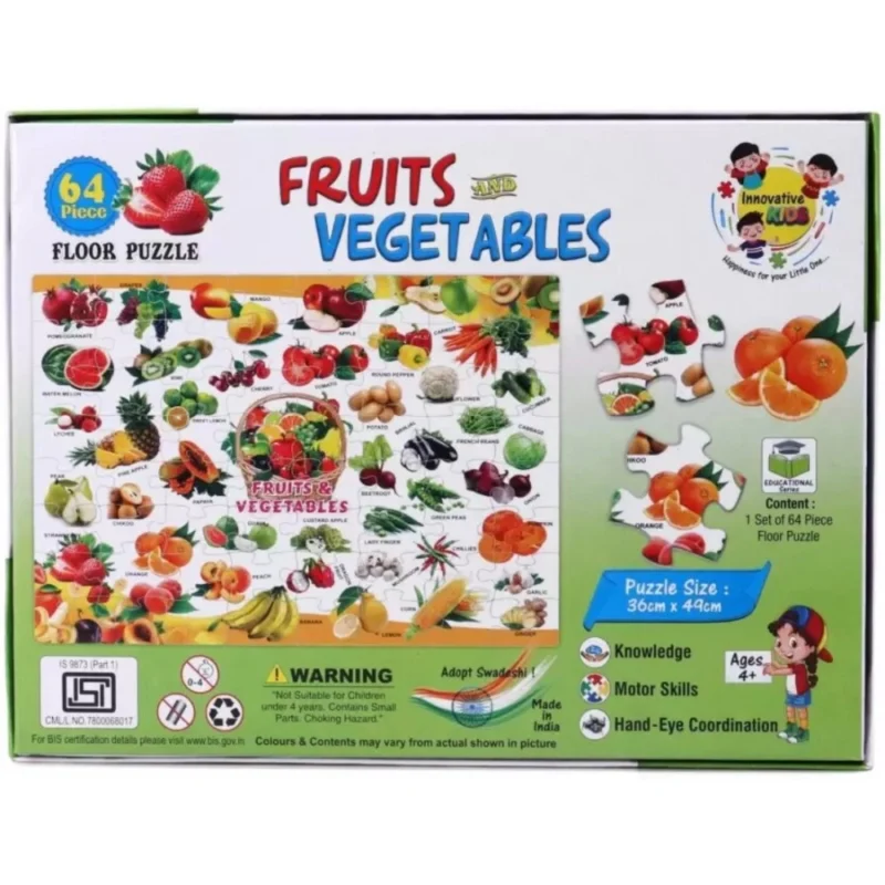 Alternative view of 64_Pcs Set Fruits and Vegetables Puzzle | Cardboard | Educational Toys | 4+ Years
