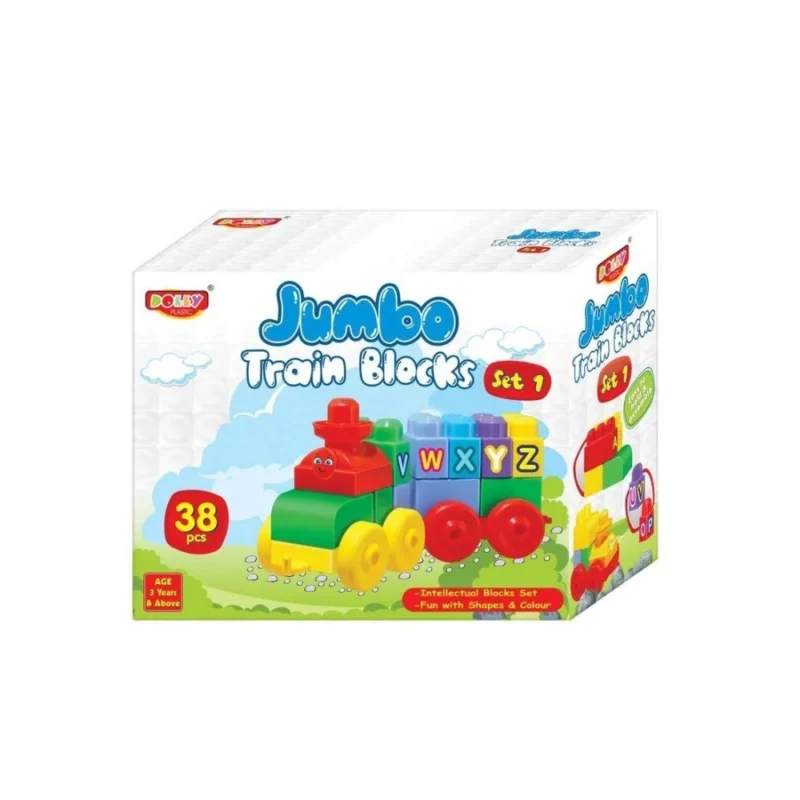 38_Pcs Set Jumbo Train Blocks | ?Plastic | Educational Toys | 3+ Years