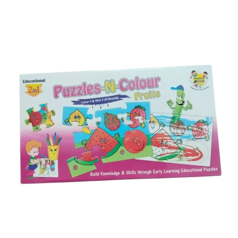 Alternative view of 2 In 1 Puzzle & ColorsFtruit |   Cardboard  |   Educational Toys| 3+ Years
