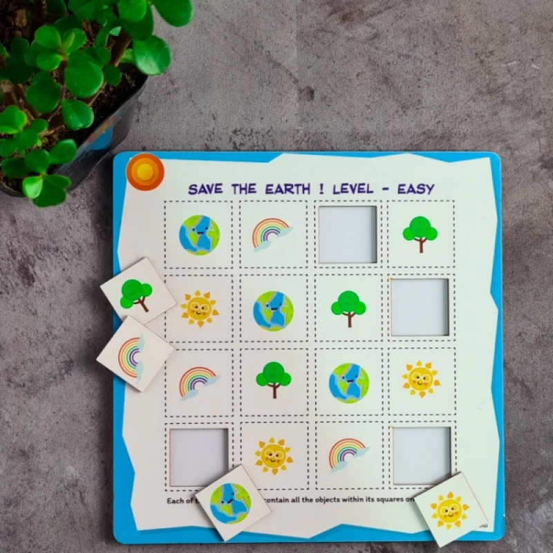 Alternative view of Generic Save the earth - Easy Wooden Puzzle Game Toys (MultiColor)