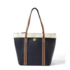 Generic Women's Faux Leather Large Shoulder Zipper Handbag (Dark Blue)