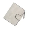 Generic Women's Vegan Leather Small Zipper Wallet (Grey)