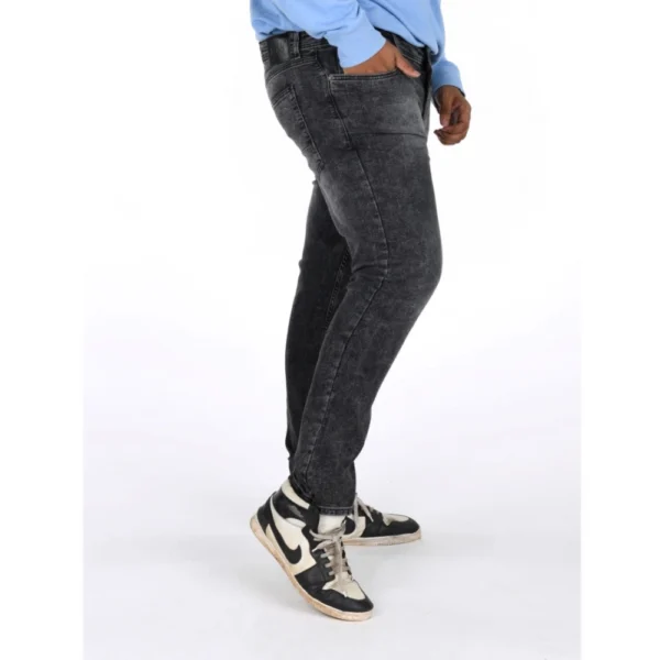 Men's Cotton Blended Solid Plus Size Jeans (Grey) - Image 3