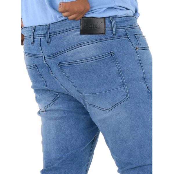 Generic Men's Cotton Blended Solid Plus Size Jeans (Blue) - Image 2