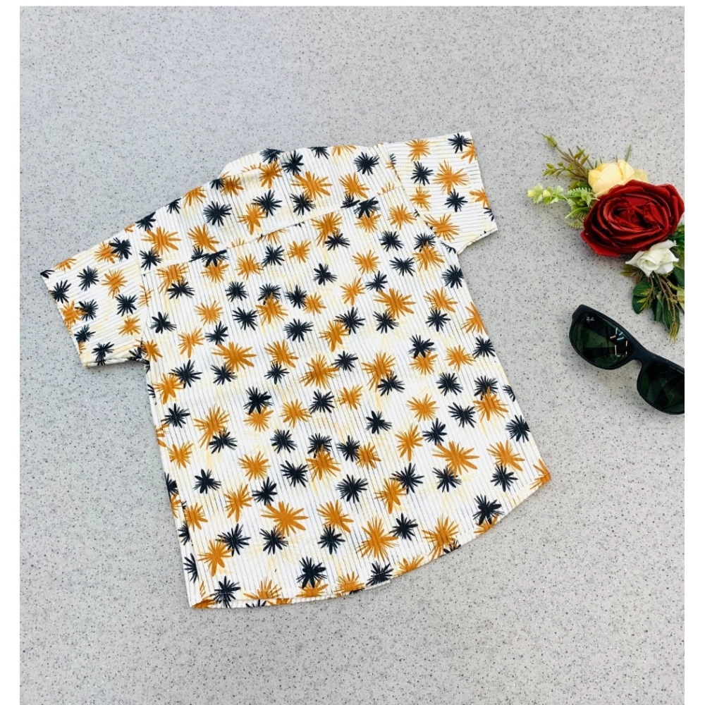 Boy's Cotton Blend Printed Short Sleeve Shirt and Shorts Set (MultiColor) - Image 4