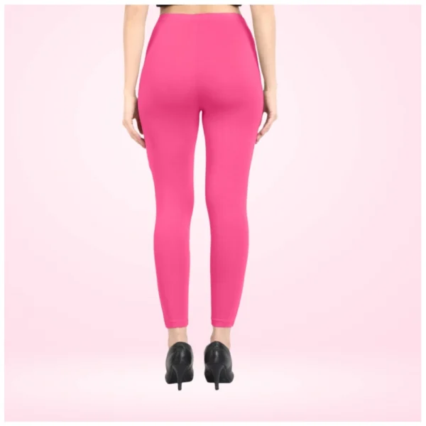 Generic Women's Cotton Blended Solid Ankle legging (Dark Pink) - Image 3