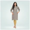 Generic Women's Cotton Blended Solid Shimmer Ankle leggings (Beige)