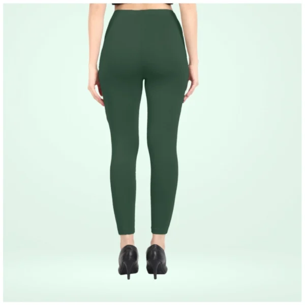 Generic Women's Cotton Blended Solid Ankle legging (Bottle Green) - Image 4
