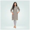 Generic Women's Cotton Blended Solid Shimmer Ankle leggings (Silver Gray)
