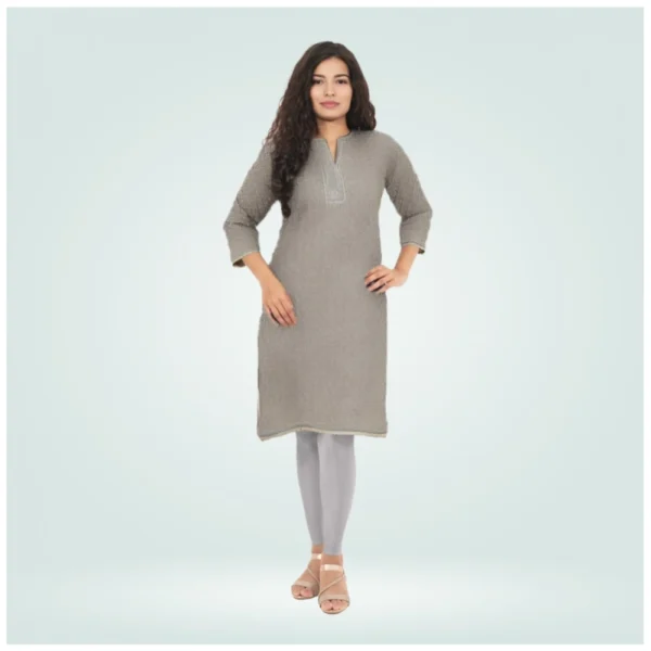 Generic Women's Cotton Blended Solid Shimmer Ankle leggings (Silver Gray)
