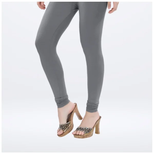 Generic Women's Cotton Blended Solid Churidar leggings (Silver Gray) - Image 3