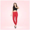Generic Women's Cotton Blended Solid Ankle legging (Red)