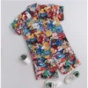 Boy's Lycra Blend Printed Short Sleeve Shirt and Shorts Set (MultiColor)