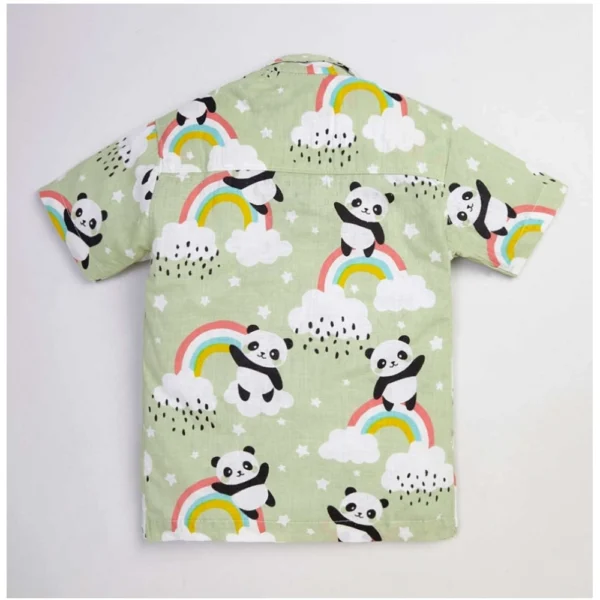 Generic Boy's Lycra Blend Printed Short Sleeve Shirt and Shorts Set (MultiColor) - Image 3