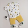 Generic Boy's Cotton Blend Printed Short Sleeve Shirt and Shorts Set (White)