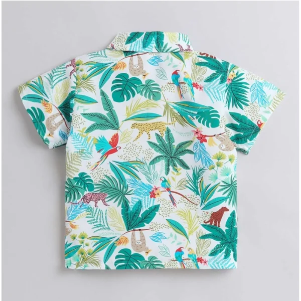 Generic Boy's Lycra Blend Printed Short Sleeve Shirt and Shorts Set (MultiColor) - Image 3