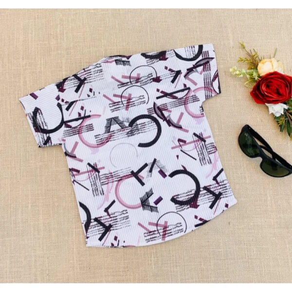 Boy's Cotton Blend Printed Short Sleeve Shirt and Shorts Set (MultiColor) - Image 4