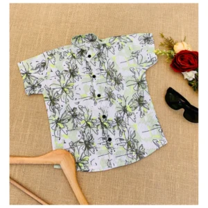 Boy's Cotton Blend Printed Short Sleeve Shirt (MultiColor)