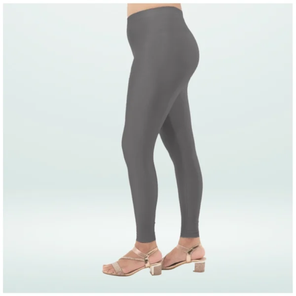 Generic Women's Cotton Blended Solid Shimmer Ankle leggings (Dark Gray) - Image 4