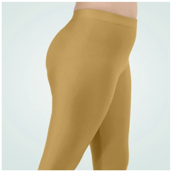 Generic Women's Cotton Blended Solid Shimmer Ankle leggings (Beige) - Image 2