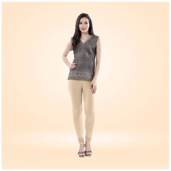 Generic Women's Cotton Blended Solid Churidar leggings (Skin)
