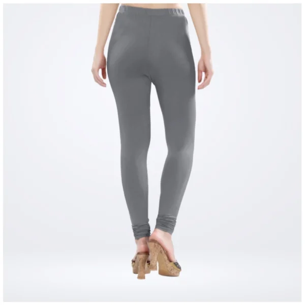 Generic Women's Cotton Blended Solid Churidar leggings (Silver Gray) - Image 4