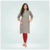 Generic Women's Cotton Blended Solid Shimmer Ankle leggings (Red Maroon)