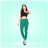 Generic Women's Cotton Blended Solid Ankle legging (Rama Green)